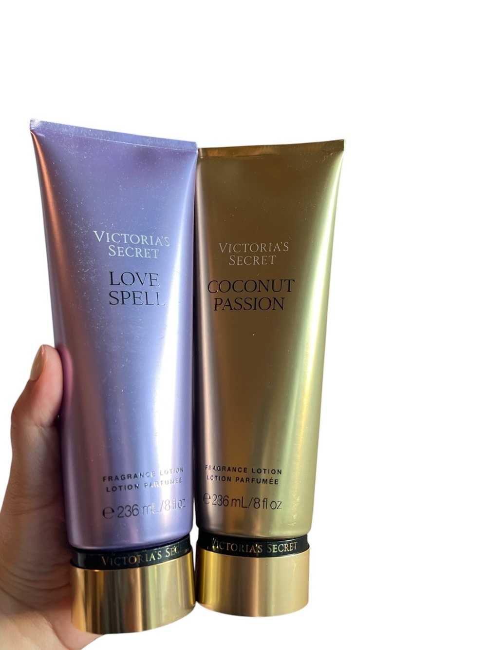 Victoria's Secret Lotion Bundle- Love Spell & Coconut Passion - 8 oz/236 ml each